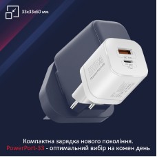 Зарядний пристрій Promate PowerPort-33 White (powerport-33.white)