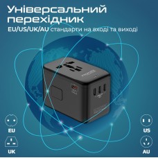 Зарядний пристрій Promate TripMate-GaN100 100W Black (tripmate-gan100)