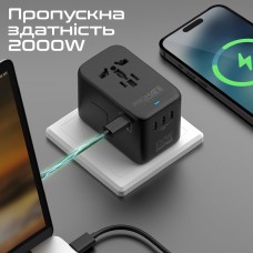 Зарядний пристрій Promate TripMate-GaN100 100W Black (tripmate-gan100)