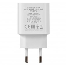 Мережевий зарядний пристрій 2E (1USB 3A) 25W White (2E-WC1USBC25W-W)