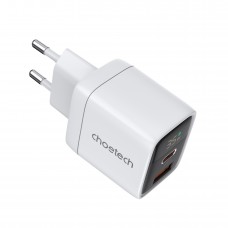 Мережевий зарядний пристрій Choetech (USB-C+USB-A) White (PD6052-EU-WH)