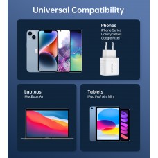 Мережевий зарядний пристрій Choetech (USB-C+USB-A) White (PD6052-EU-WH)