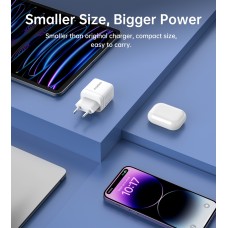 Мережевий зарядний пристрій Choetech (USB-C+USB-A) White (PD6052-EU-WH)
