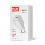 Мережевий зарядний пристрій ColorWay 1USB Quick Charge 3.0 (18W) V2 White (CW-CHS063Q-WT) Мережевий зарядний пристрій ColorWay 1USB Quick Charge 3.0 (18W) V2 White (CW-CHS063Q-WT)