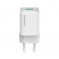 Мережевий зарядний пристрій ColorWay 1USB Quick Charge 3.0 (18W) V2 White (CW-CHS063Q-WT)