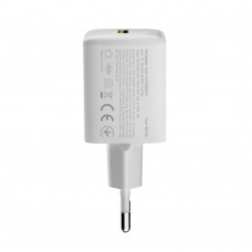 Мережевий зарядний пристрій ColorWay 1USB Quick Charge 3.0 (18W) V2 White (CW-CHS063Q-WT)