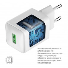 Мережевий зарядний пристрій ColorWay 1USB Quick Charge 3.0 (18W) V2 White (CW-CHS063Q-WT)