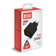 Мережевий зарядний пристрій ColorWay AutoID (2USBx2.4A) Black (CW-CHS016-BK)