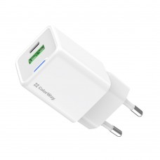 Мережевий зарядний пристрій ColorWay GaN Mini 20W PD Port PPS USB (Type-C PD + USB QC4.0) White (CW-CHS062PD-WT)