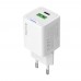Мережевий зарядний пристрій ColorWay GaN Mini 20W PD Port PPS USB (Type-C PD + USB QC4.0) White (CW-CHS062PD-WT)