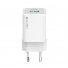 Мережевий зарядний пристрій ColorWay GaN Mini 20W PD Port PPS USB (Type-C PD + USB QC4.0) White (CW-CHS062PD-WT)