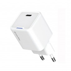 Мережевий зарядний пристрій ColorWay GaN Mini 20W PD Port PPS USB-C White (CW-CHS059PD-WT)