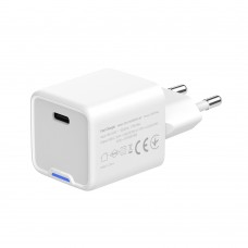 Мережевий зарядний пристрій ColorWay GaN Mini 20W PD Port PPS USB-C White (CW-CHS059PD-WT)