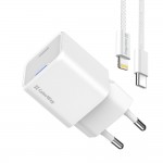 Мережевий зарядний пристрій ColorWay GaN Mini 20W PD Port PPS USB-C White (CW-CHS059PD-WT) + кабель Lightning (CW-CHS059PDL-WT) Мережевий зарядний пристрій ColorWay GaN Mini 20W PD Port PPS USB-C White (CW-CHS059PD-WT) + кабель Lightning (CW-CHS059PDL-WT)
