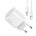 Мережевий зарядний пристрій ColorWay GaN Mini 20W PD Port PPS USB-C White (CW-CHS059PD-WT) + кабель Lightning (CW-CHS059PDL-WT)