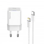 Мережевий зарядний пристрій ColorWay GaN Mini 20W PD Port PPS USB-C White (CW-CHS059PD-WT) + кабель Lightning (CW-CHS059PDL-WT) Мережевий зарядний пристрій ColorWay GaN Mini 20W PD Port PPS USB-C White (CW-CHS059PD-WT) + кабель Lightning (CW-CHS059PDL-WT)