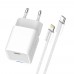 Мережевий зарядний пристрій ColorWay GaN Mini 20W PD Port PPS USB-C White (CW-CHS059PD-WT) + кабель Lightning (CW-CHS059PDL-WT)