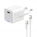 Мережевий зарядний пристрій ColorWay GaN Mini 20W PD Port PPS USB-C White (CW-CHS059PD-WT) + кабель Lightning (CW-CHS059PDL-WT)