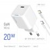Мережевий зарядний пристрій ColorWay GaN Mini 20W PD Port PPS USB-C White (CW-CHS059PD-WT) + кабель Lightning (CW-CHS059PDL-WT)