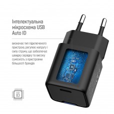 Мережевий зарядний пристрій ColorWay GaN Mini 25W PD Port PPS USB-C Black (CW-CHS052PD-BK)