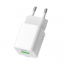 Мережевий зарядний пристрій ColorWay GaN Mini 30W PD Port PPS USB (Type-C PD + USB QC4.0) White (CW-CHS053PD-WT)