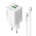 Мережевий зарядний пристрій ColorWay GaN Mini 30W PD Port PPS USB (Type-C PD + USB QC4.0) White (CW-CHS053PDC-WT) + кабель USB Type-C