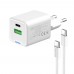 Мережевий зарядний пристрій ColorWay GaN Mini 30W PD Port PPS USB (Type-C PD + USB QC4.0) White (CW-CHS053PDC-WT) + кабель USB Type-C