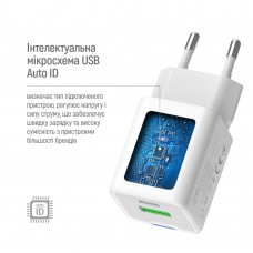 Мережевий зарядний пристрій ColorWay GaN Mini 30W PD Port PPS USB (Type-C PD + USB QC4.0) White (CW-CHS053PDC-WT) + кабель USB Type-C