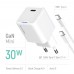 Мережевий зарядний пристрій ColorWay GaN Mini 30W PD Port PPS USB-C White (CW-CHS054PDC-WT) + кабель USB Type-C