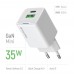 Мережевий зарядний пристрій ColorWay GaN Mini 35W PD Port PPS USB (Type-C PD + USB QC4.0) White (CW-CHS055PD-WT)