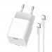Мережевий зарядний пристрій ColorWay GaN Mini 35W PD Port PPS USB-C White (CW-CHS056PDC-WT) + кабель USB Type-C
