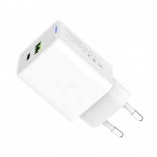 Мережевий зарядний пристрій ColorWay GaN Mini 45W PD Port PPS USB (Type-C PD + USB QC4.0) White (CW-CHS060PD-WT)