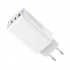 Мережевий зарядний пристрій ColorWay GaN Mini 65W PD Port PPS USB (USB-2C1A) White (CW-CHS058PD-WT)