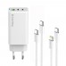 Мережевий зарядний пристрій ColorWay GaN Mini 65W PD Port PPS USB (USB-2C1A) White (CW-CHS058PDCL-WT) + кабель