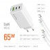 Мережевий зарядний пристрій ColorWay GaN Mini 65W PD Port PPS USB (USB-2C1A) White (CW-CHS058PDCL-WT) + кабель