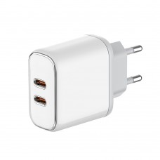 Мережевий зарядний пристрій ColorWay Power Delivery Port PPS USB (Type-C PD + Type-C PD) (40W) White (CW-CHS048PD-WT)