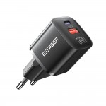 Мережевий зарядний пристрій Essager Camber 20W USB A + Type C Black (ECTAC-HMB01-P) Мережевий зарядний пристрій Essager Camber 20W USB A + Type C Black (ECTAC-HMB01-P)