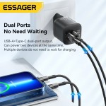 Мережевий зарядний пристрій Essager Camber 20W USB A + Type C Black (ECTAC-HMB01-P) Мережевий зарядний пристрій Essager Camber 20W USB A + Type C Black (ECTAC-HMB01-P)