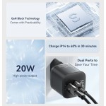 Мережевий зарядний пристрій Essager Camber 20W USB A + Type C Black (ECTAC-HMB01-P) Мережевий зарядний пристрій Essager Camber 20W USB A + Type C Black (ECTAC-HMB01-P)