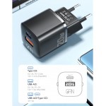 Мережевий зарядний пристрій Essager Camber 20W USB A + Type C Black (ECTAC-HMB01-P) Мережевий зарядний пристрій Essager Camber 20W USB A + Type C Black (ECTAC-HMB01-P)