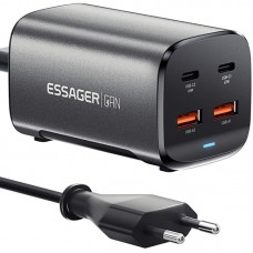 Мережевий зарядний пристрій Essager Collection 67W GaN (2xUSB-A, 2xUSB-C) Black (ECT2AC-JYB0G-Z) Мережевий зарядний пристрій Essager Collection 67W GaN (2xUSB-A, 2xUSB-C) Black (ECT2AC-JYB0G-Z)