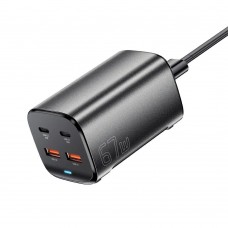 Мережевий зарядний пристрій Essager Collection 67W GaN (2xUSB-A, 2xUSB-C) Black (ECT2AC-JYB0G-Z) Мережевий зарядний пристрій Essager Collection 67W GaN (2xUSB-A, 2xUSB-C) Black (ECT2AC-JYB0G-Z)