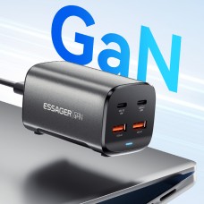 Мережевий зарядний пристрій Essager Collection 67W GaN (2xUSB-A, 2xUSB-C) Black (ECT2AC-JYB0G-Z) Мережевий зарядний пристрій Essager Collection 67W GaN (2xUSB-A, 2xUSB-C) Black (ECT2AC-JYB0G-Z)