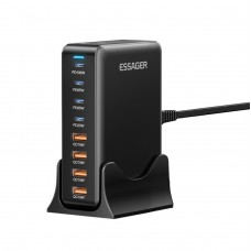 Мережевий зарядний пристрій Essager Engine 320W 4xUSB-C+4xUSB-A Black (EZC320W-QJB0G-Z)