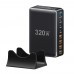 Мережевий зарядний пристрій Essager Engine 320W 4xUSB-C+4xUSB-A Black (EZC320W-QJB0G-Z)