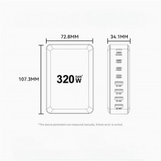 Мережевий зарядний пристрій Essager Engine 320W 4xUSB-C+4xUSB-A Black (EZC320W-QJB0G-Z)