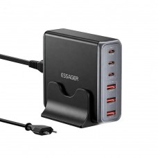 Мережевий зарядний пристрій Essager Engine 85W GaN (3xUSB-A, 3xUSB-C) Black (EZC85W-SXB0G-Z)
