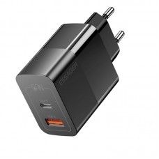 Мережевий зарядний пристрій Essager Pinchen 33W USB A + TYPE C Black (ECTAC-PCB01-P) Мережевий зарядний пристрій Essager Pinchen 33W USB A + TYPE C Black (ECTAC-PCB01-P)