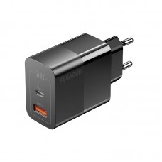 Мережевий зарядний пристрій Essager Pinchen 33W USB A + TYPE C Black (ECTAC-PCB01-P) Мережевий зарядний пристрій Essager Pinchen 33W USB A + TYPE C Black (ECTAC-PCB01-P)