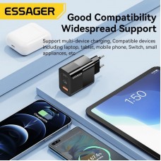 Мережевий зарядний пристрій Essager Pinchen 33W USB A + TYPE C Black (ECTAC-PCB01-P) Мережевий зарядний пристрій Essager Pinchen 33W USB A + TYPE C Black (ECTAC-PCB01-P)